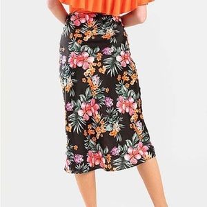 Francesca’s Satin Midi Skirt